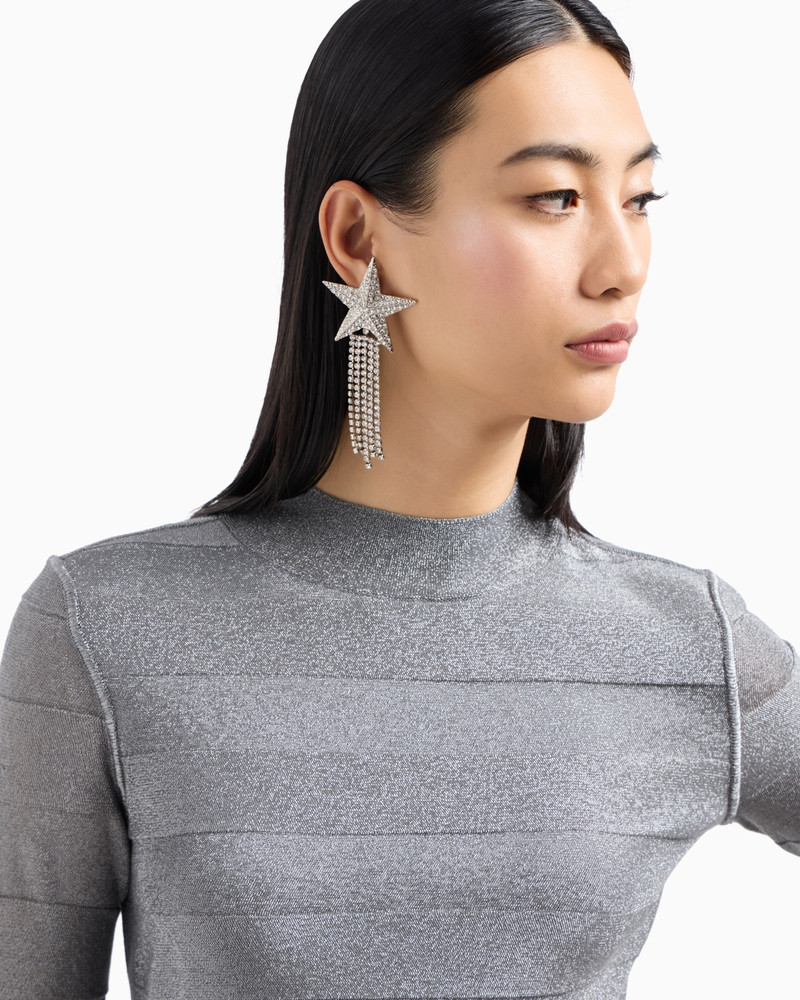 Seamless mock-neck jumper in a viscose knit and purl construction 5