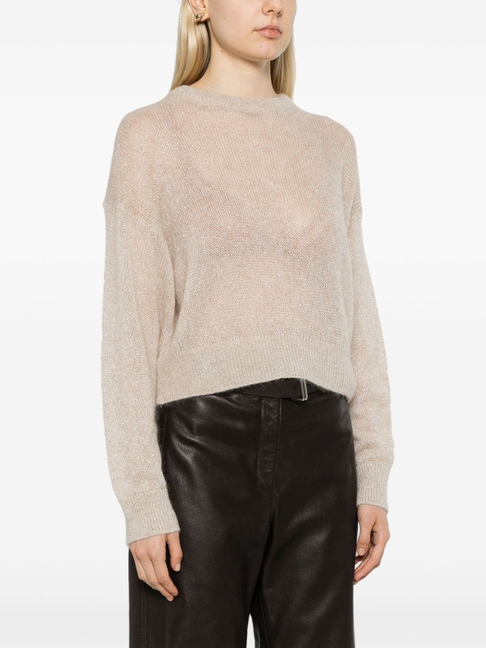 metallic-thread sweater - 3