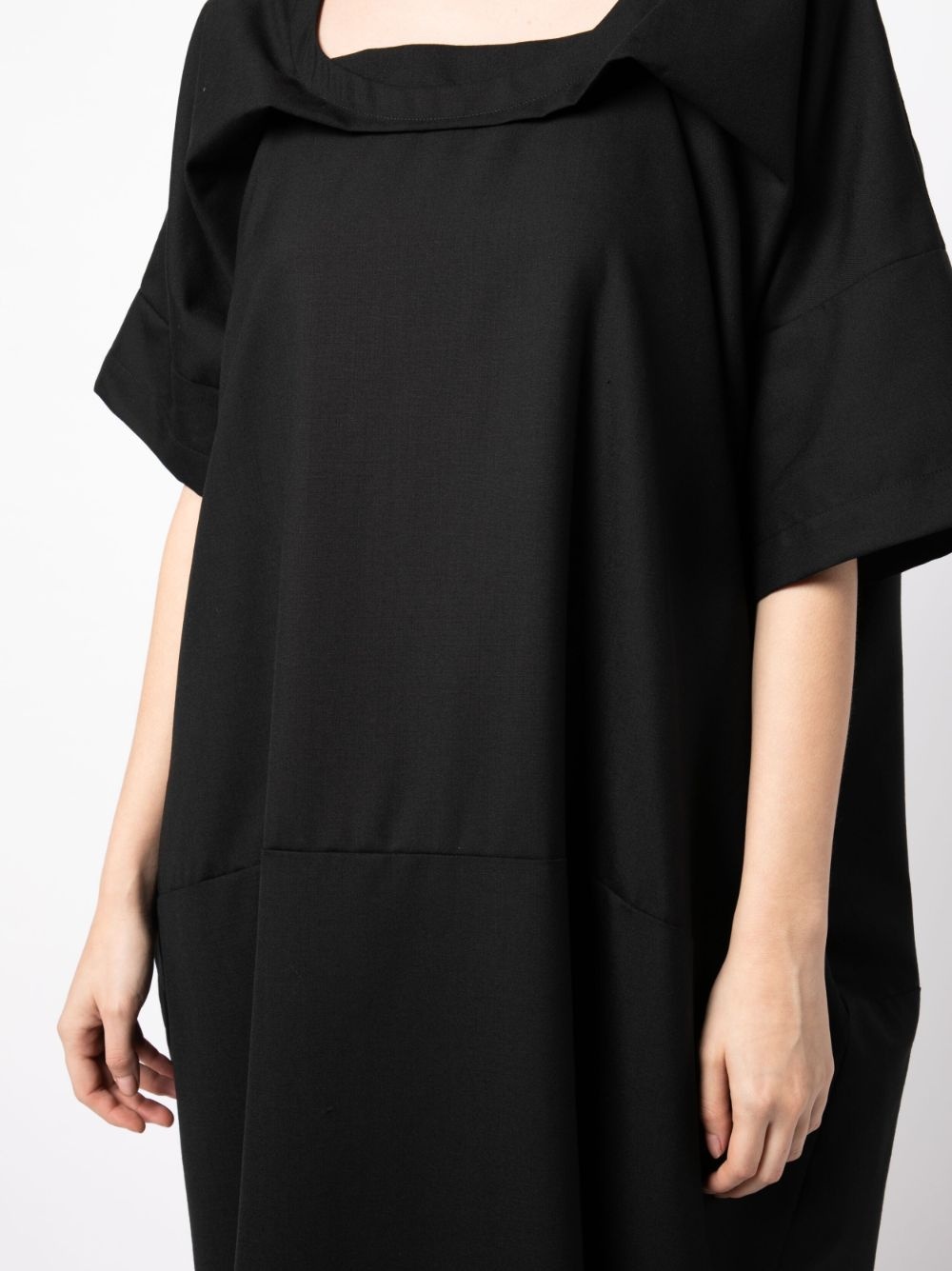 asymmetric midi wool dress - 5