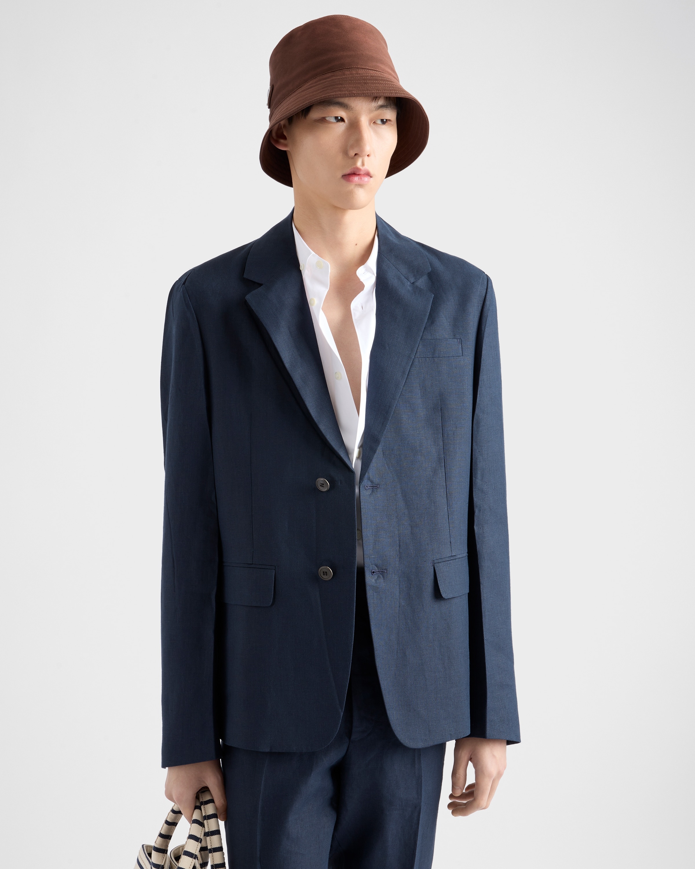 Single-breasted linen jacket - 4