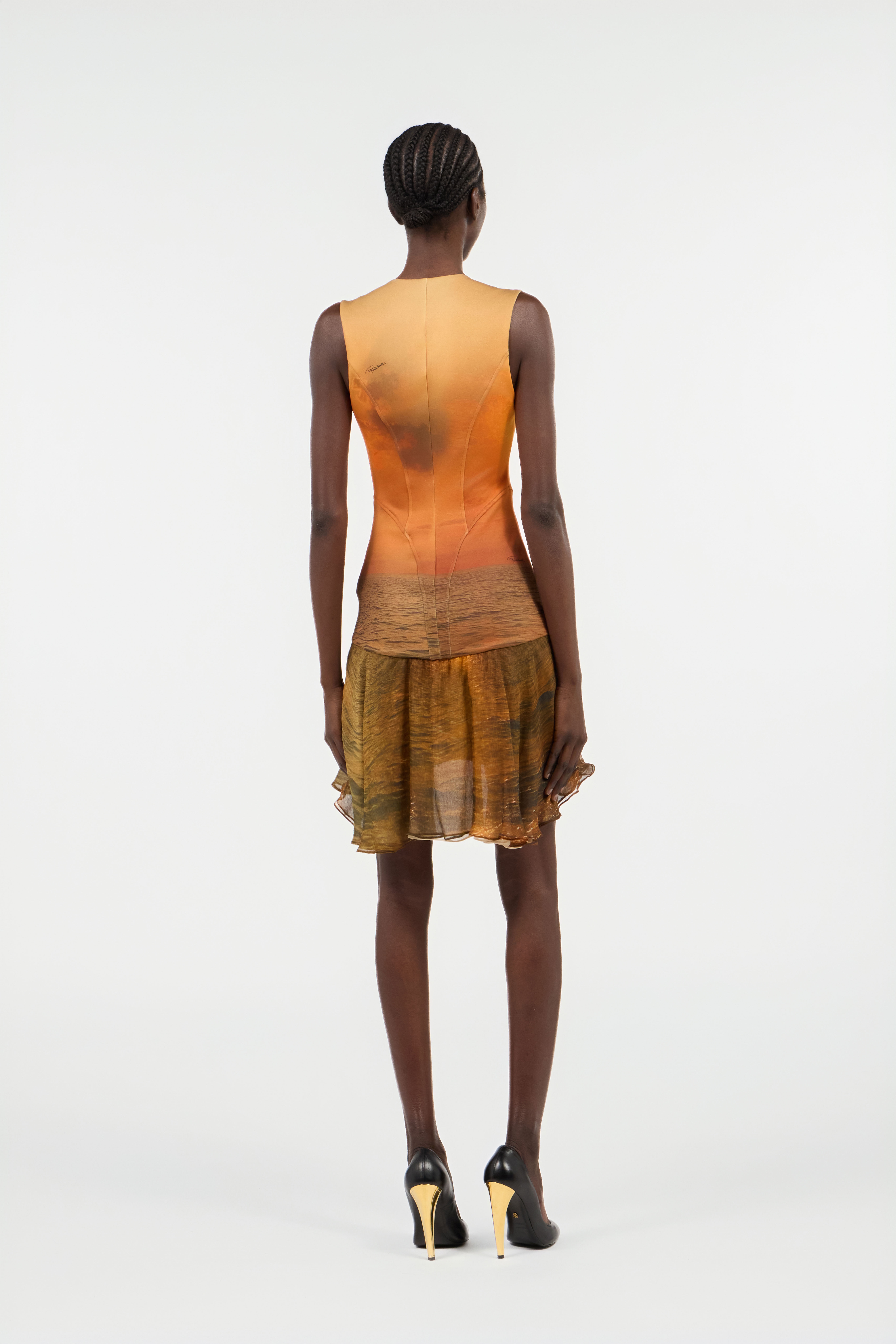 Sunset Print Short Dress - 4