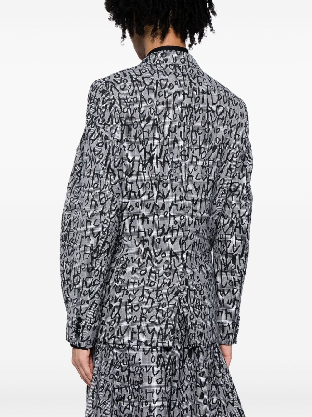 graphic-print single-breasted blazer - 4