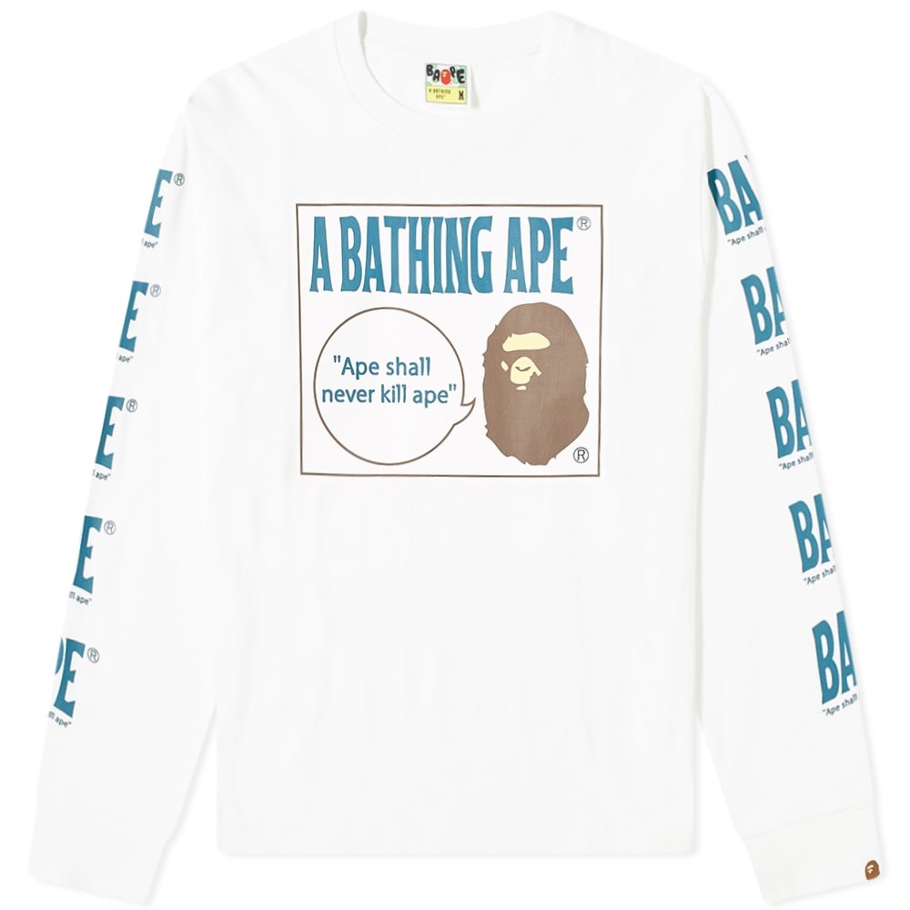 A Bathing Ape Long Sleeve Boombox Tag Tee - 1