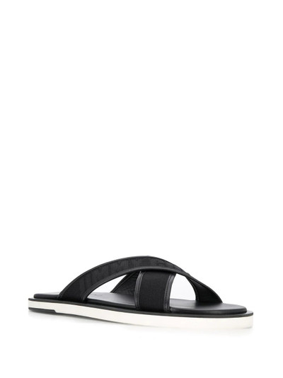 JIMMY CHOO logo leather sandals outlook