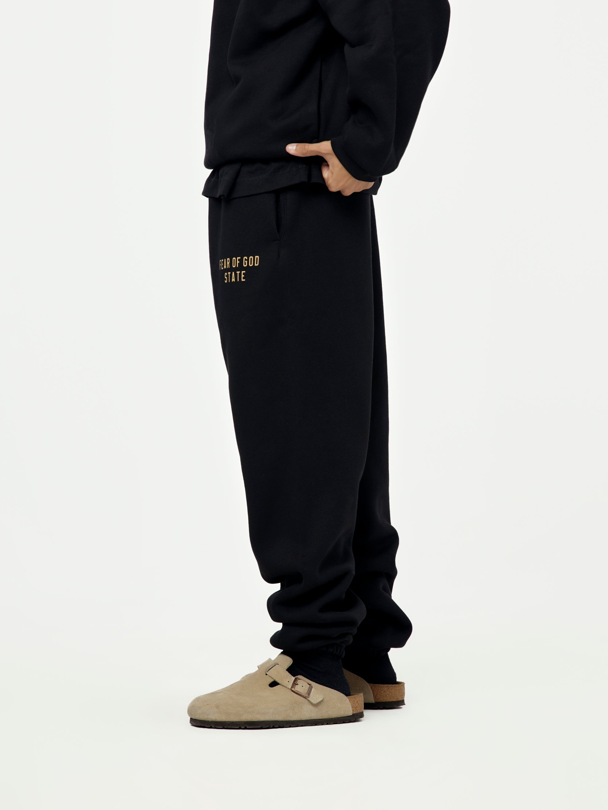 FLEECE ESSENTIAL SWEATPANT (BLK) - 2