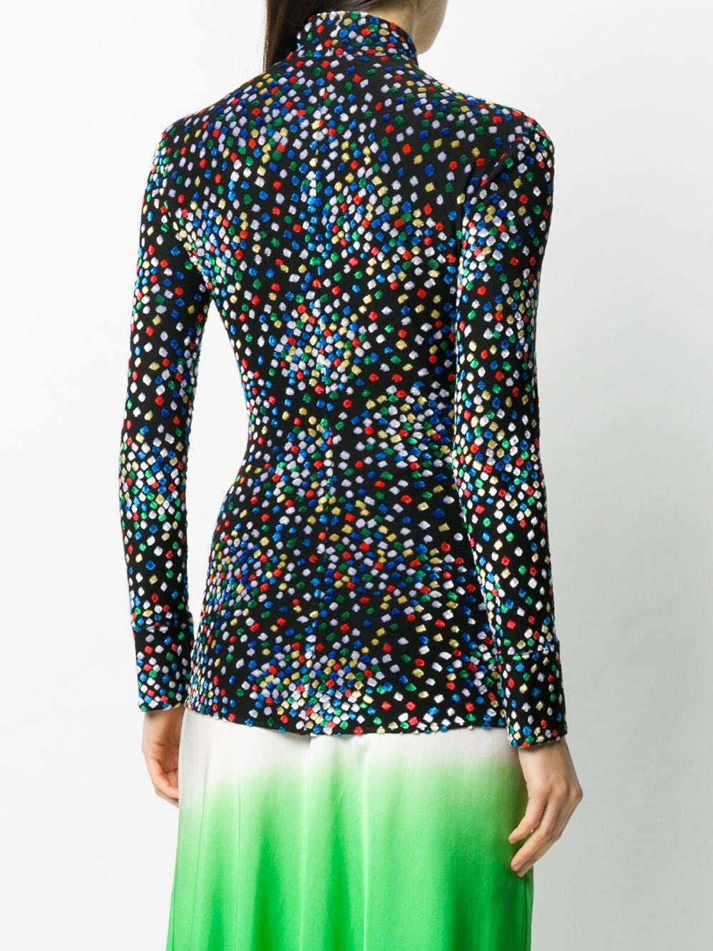 geometric print long-sleeve blouse - 4