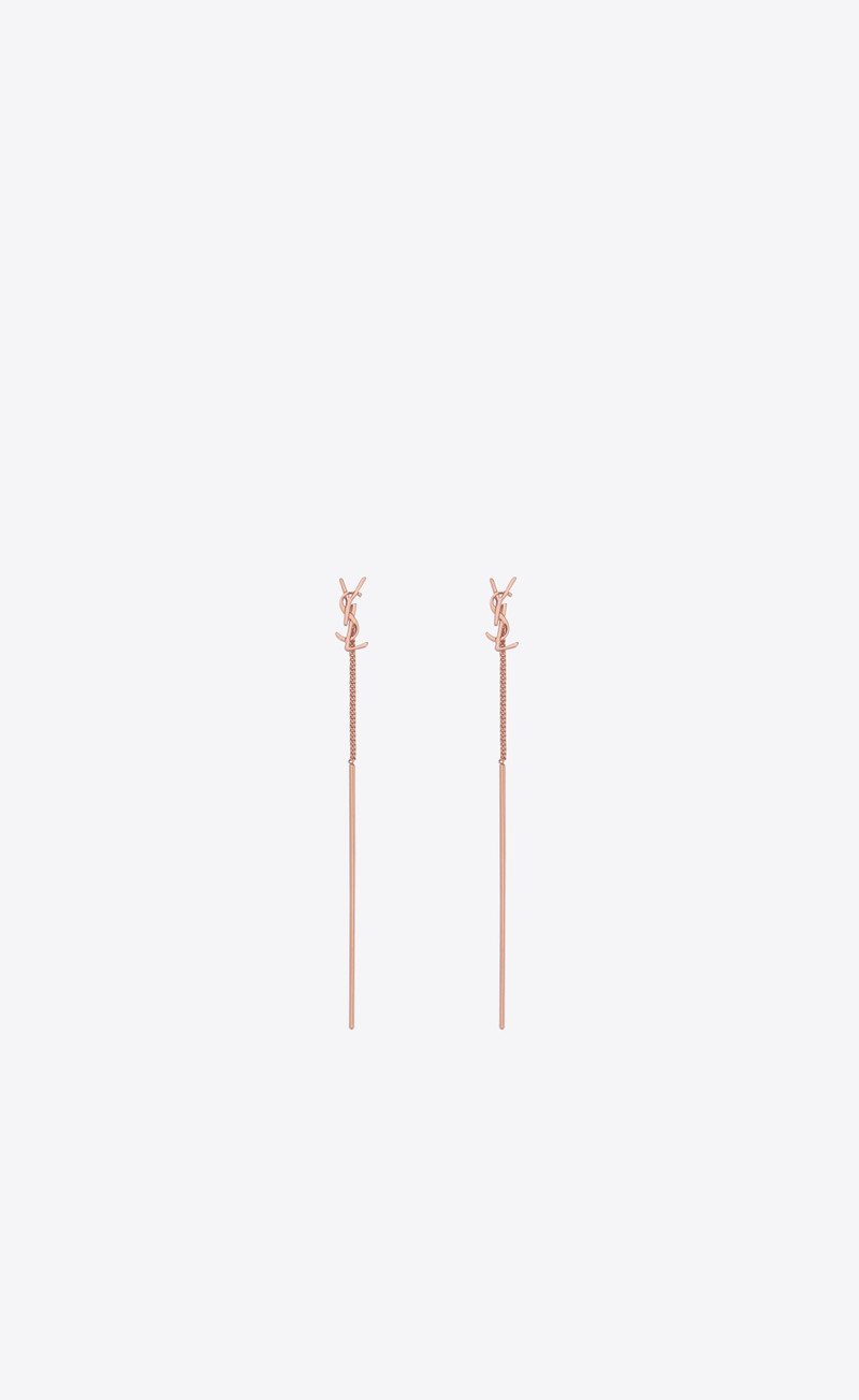 opyum ysl threader earrings in metal - 1