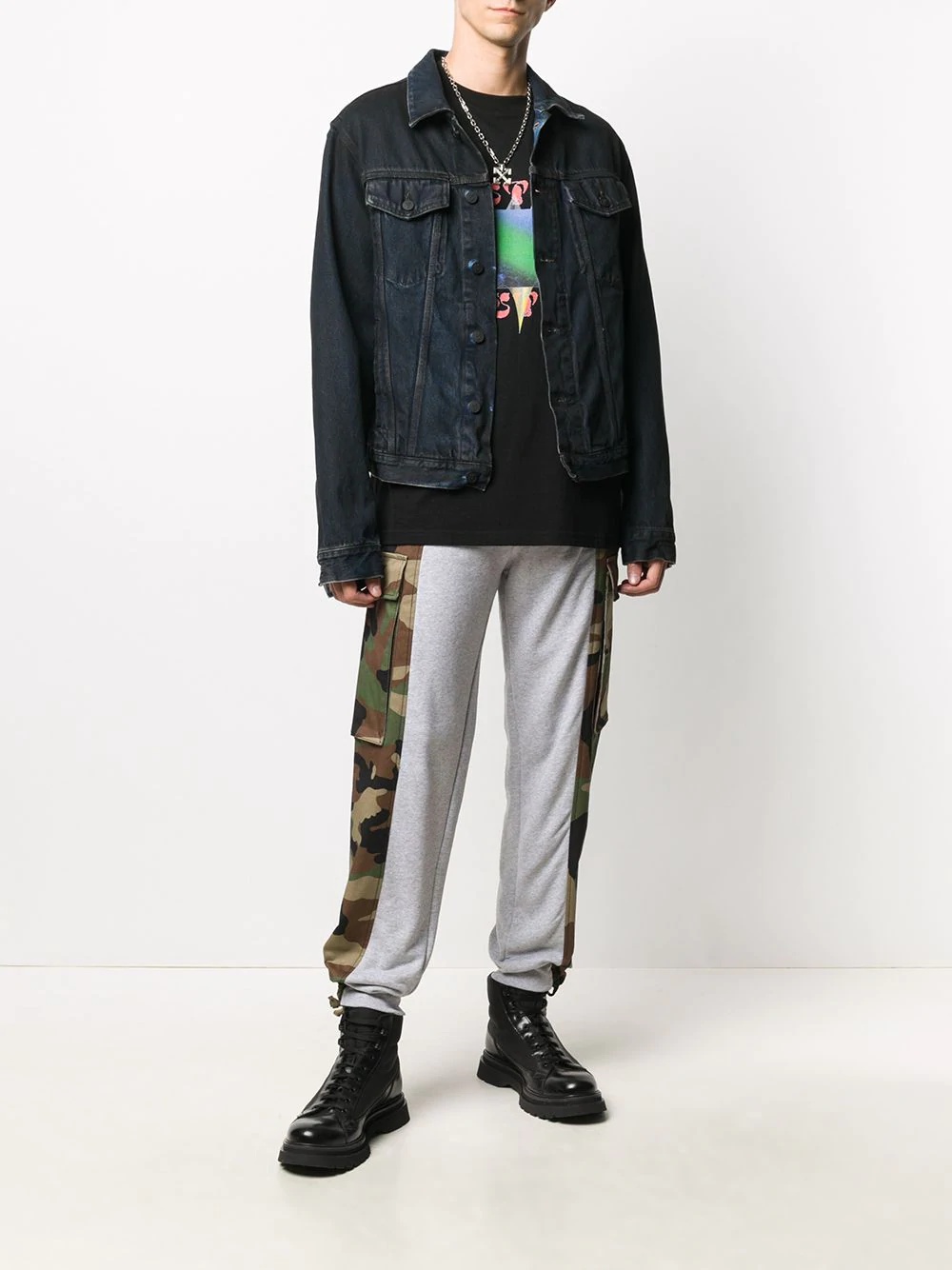 camouflage panelled track pants - 2