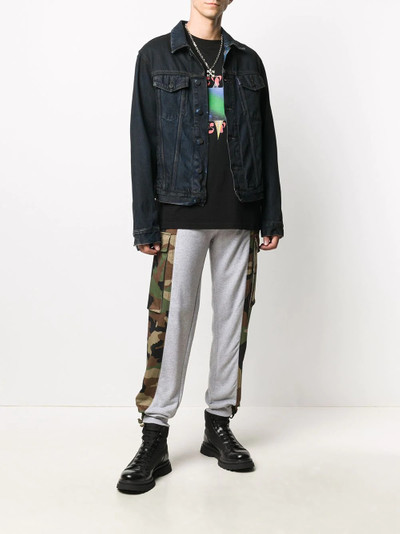 Moschino camouflage panelled track pants outlook