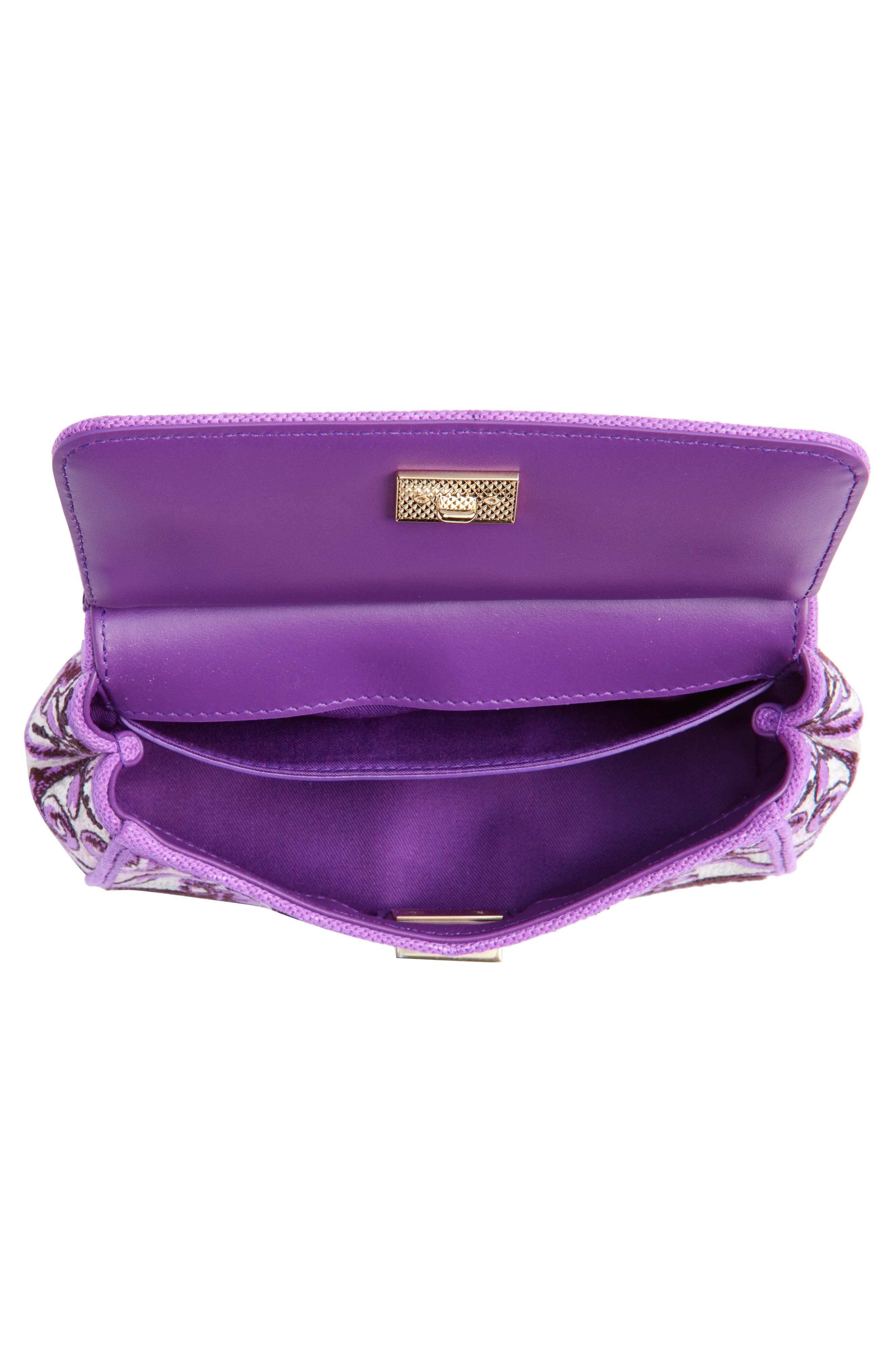 Dolce&Gabbana Small Sicily Majolica Embroidered Canvas Satchel in I03Tn Maiolica 3 Viola at Nordstro - 5