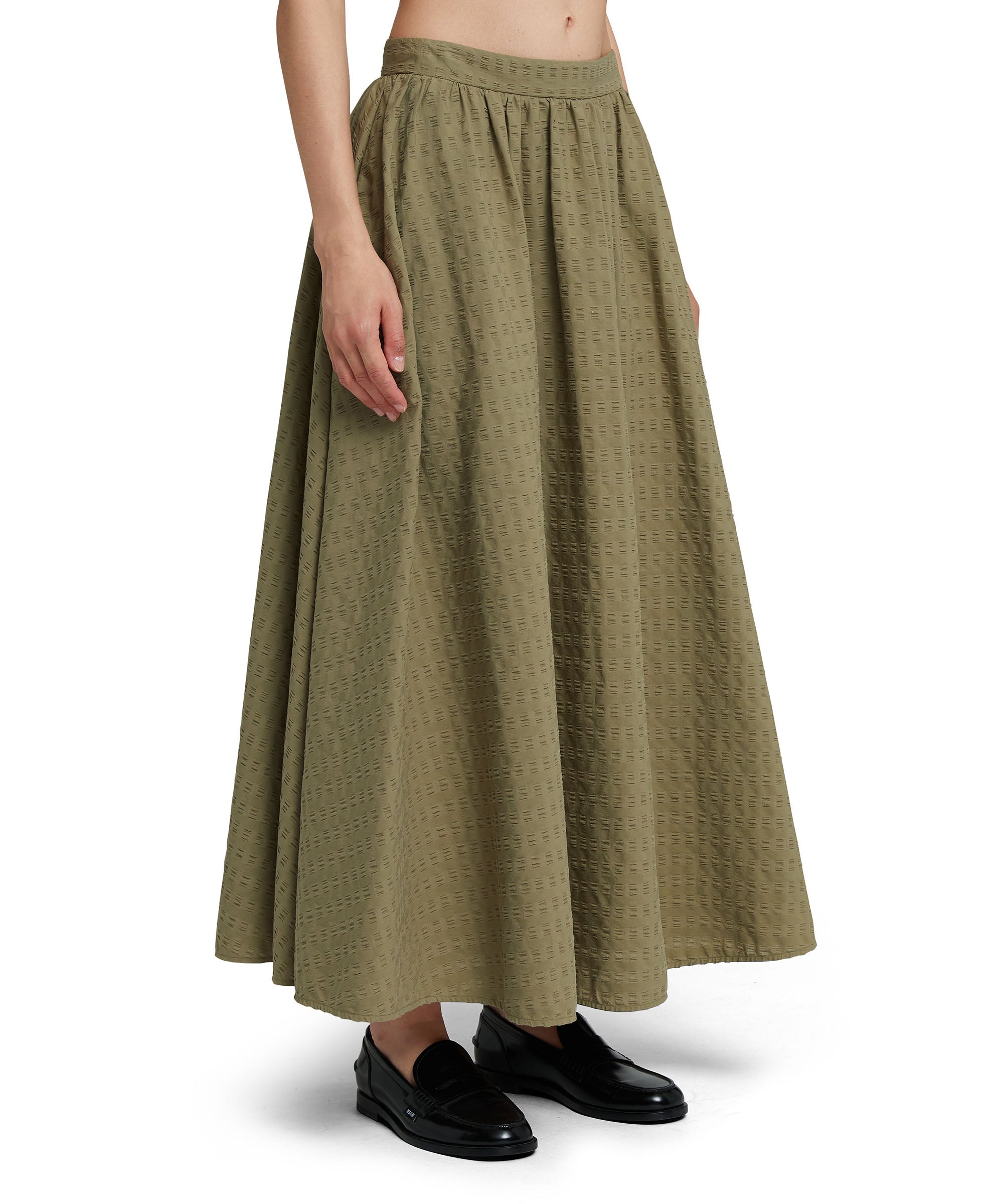 Cotton seersucker roomy skirt - 4