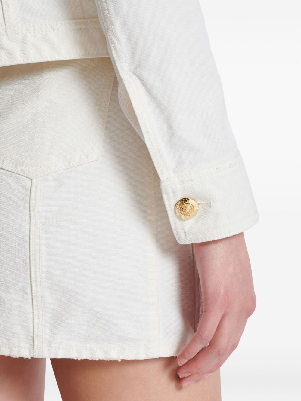 canvas cropped jacket - 7