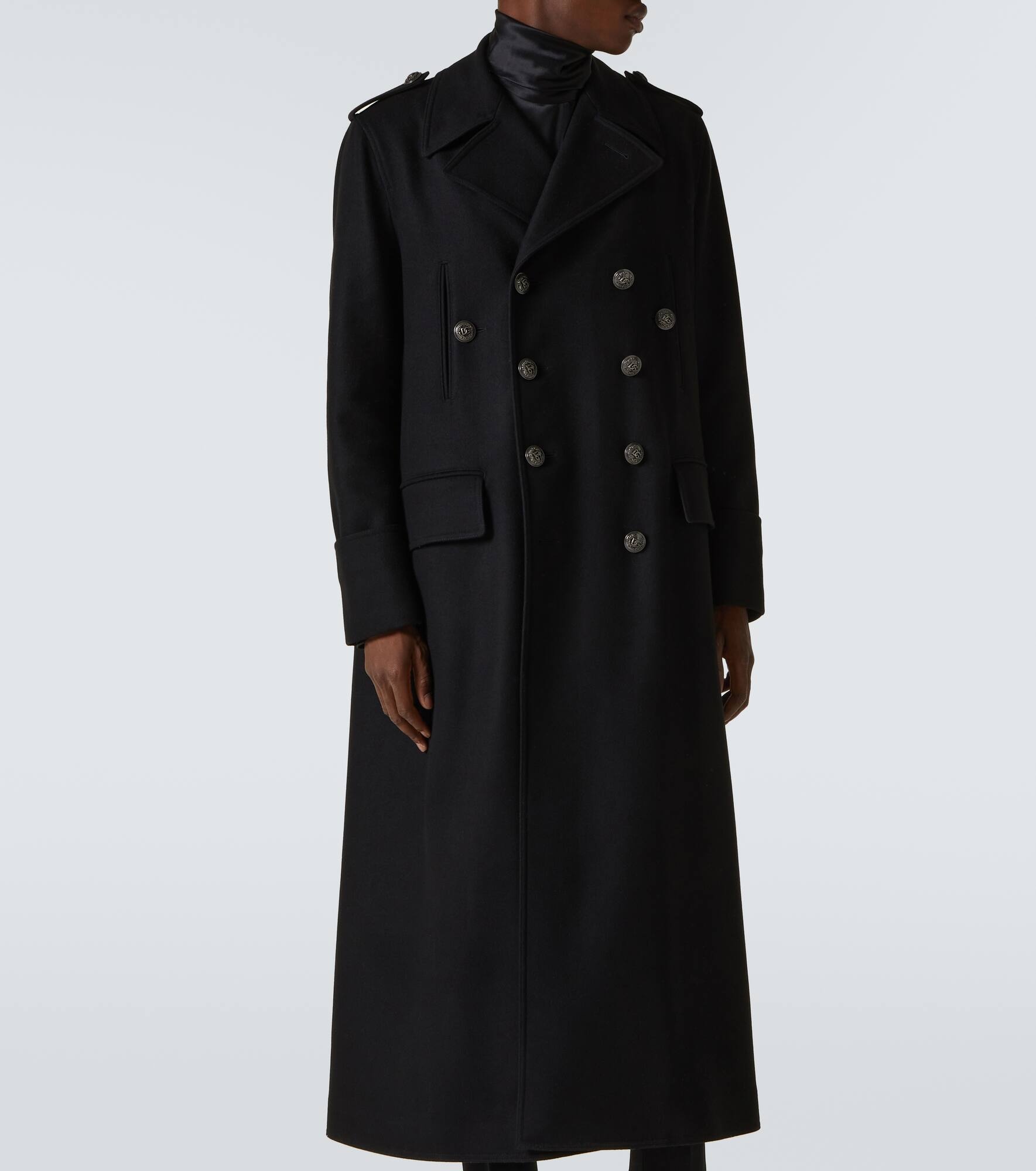 Double-breasted wool-blend coat - 3