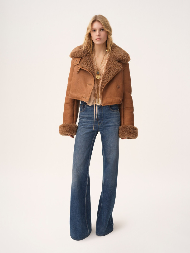 Chloé CROPPED BOXY JACKET IN LEATHER outlook