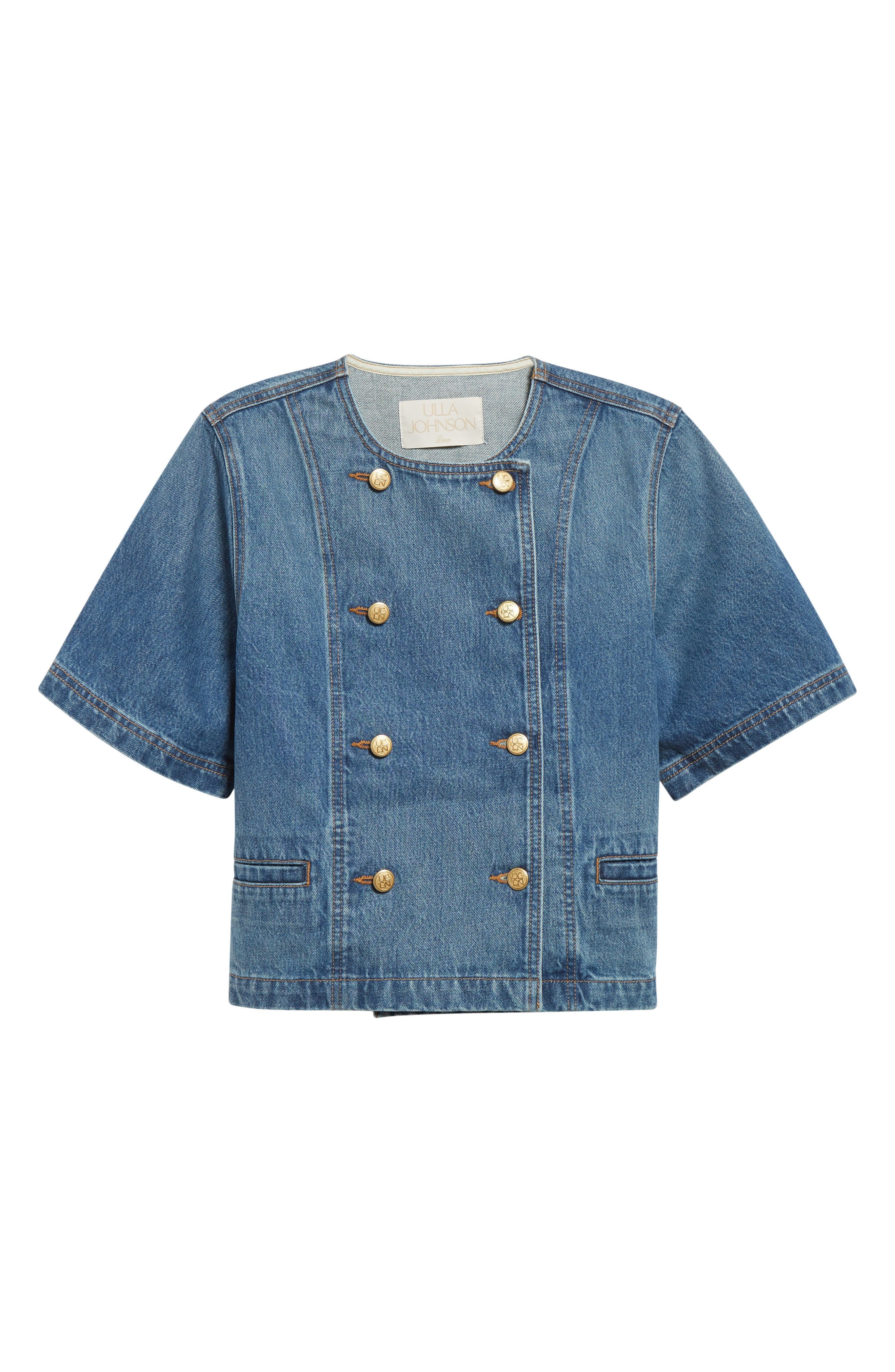 Ulla Johnson The Serge Double Breasted Denim Shirt in Danube at Nordstrom - 1