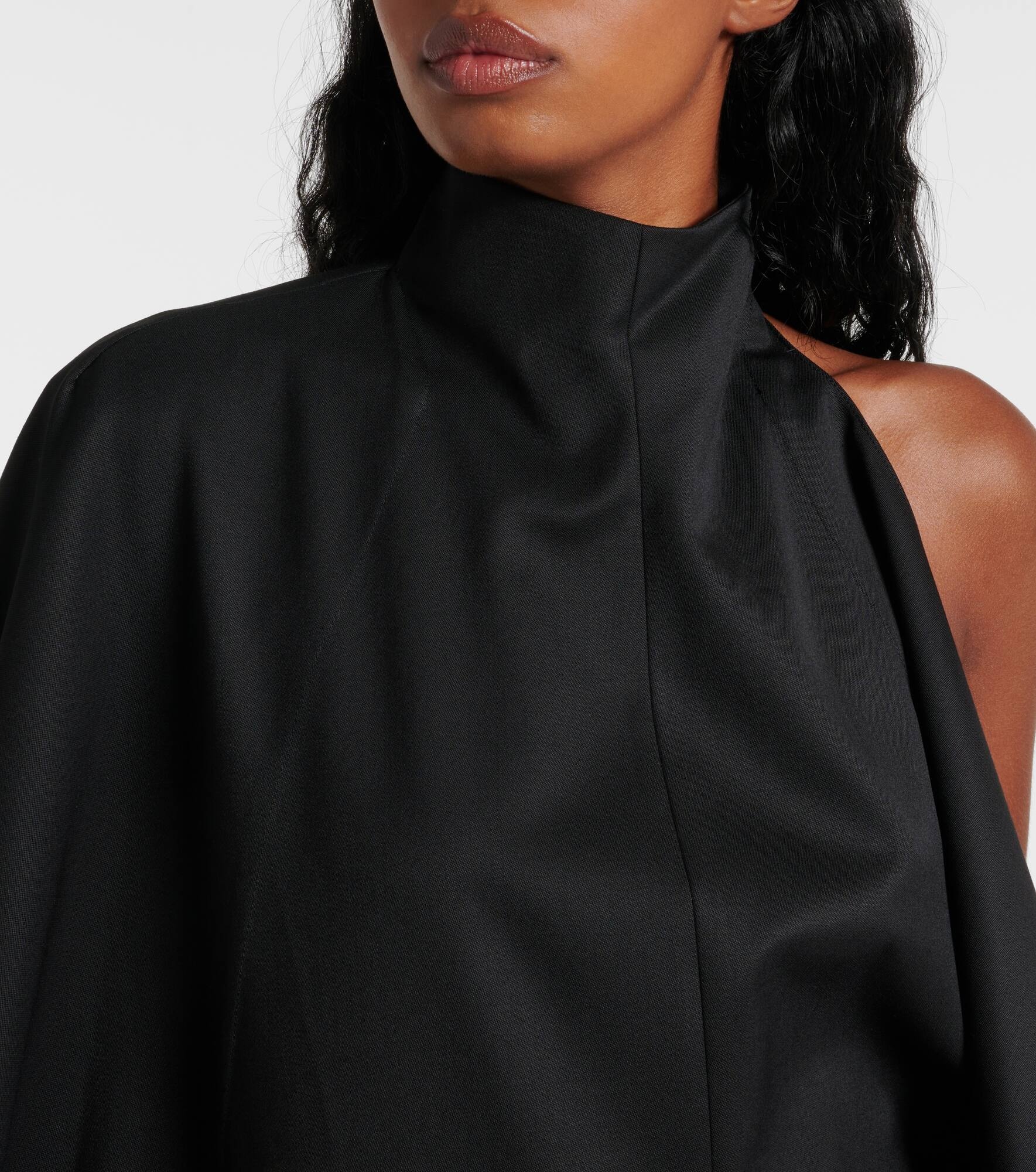 Open-back wool grain de poudre jumpsuit - 4