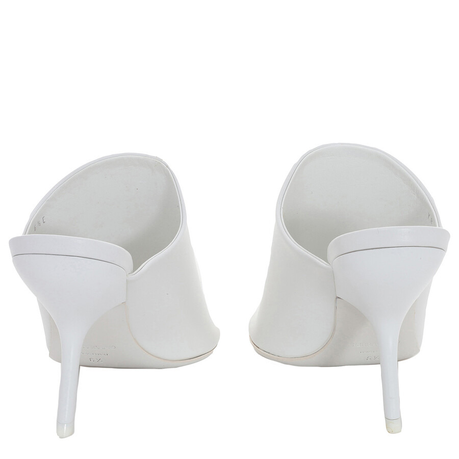 Salvatore Ferragamo White Nappa Open-Toe Slide Sandals - 4