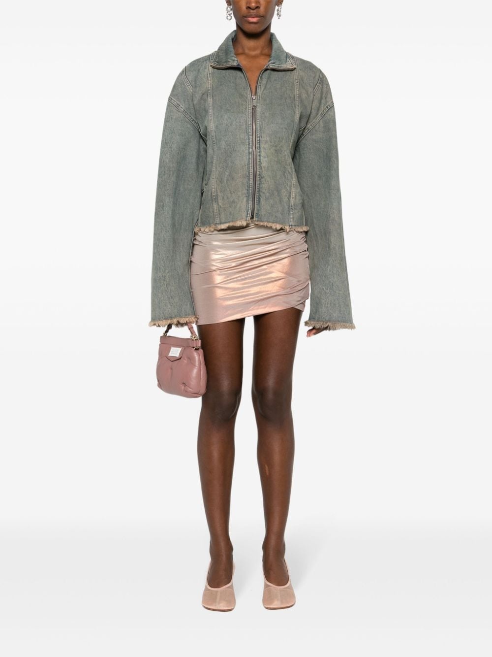 Jade draped mini skirt - 2