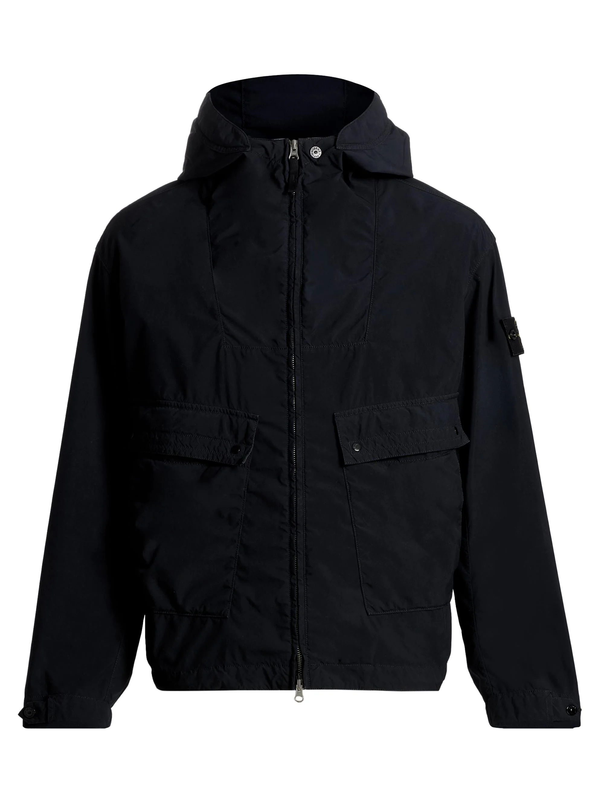 Men's Hooded Short Parka - Navy Blue - 1