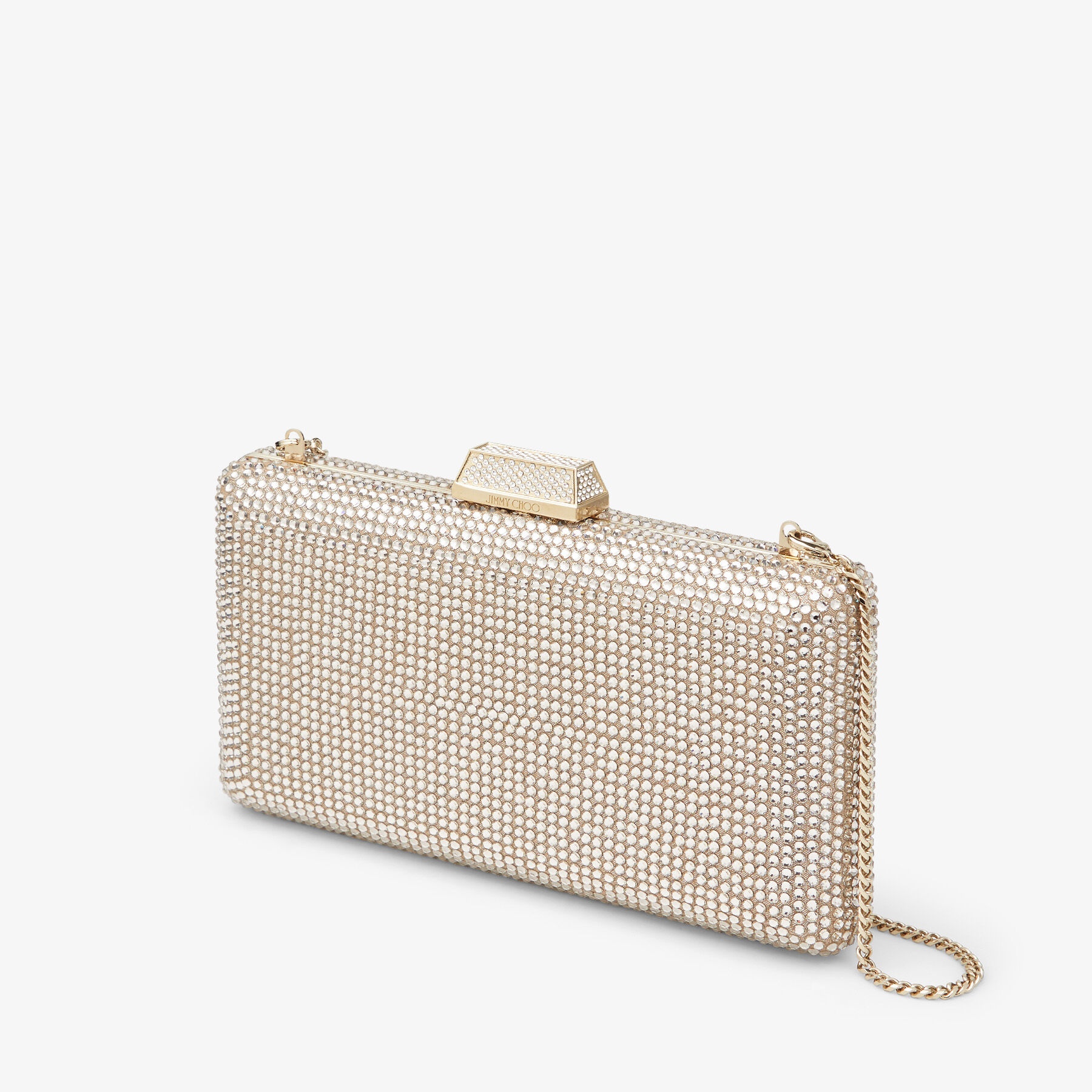Clemmie
Honey Gold Suede Clutch Bag with Crystals - 5