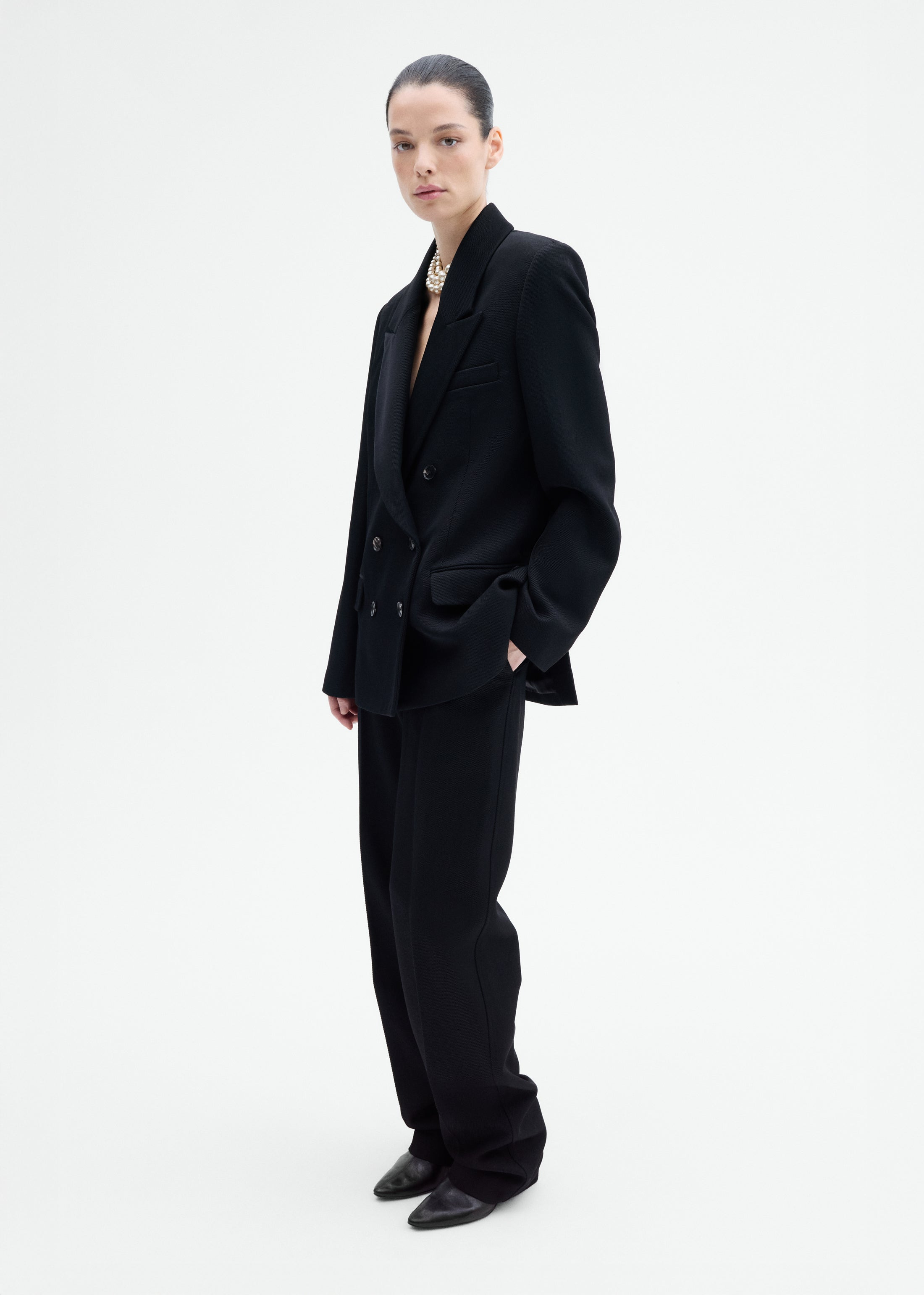 Textured Tuxedo Blazer in Virgin Wool - 4