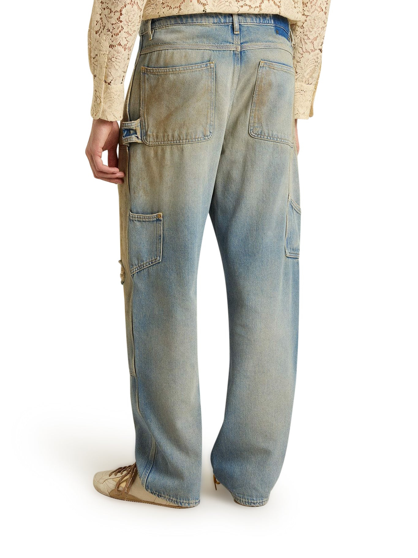 SAND WASH JEANS WITH A DISTRESSED EFFECT - 4