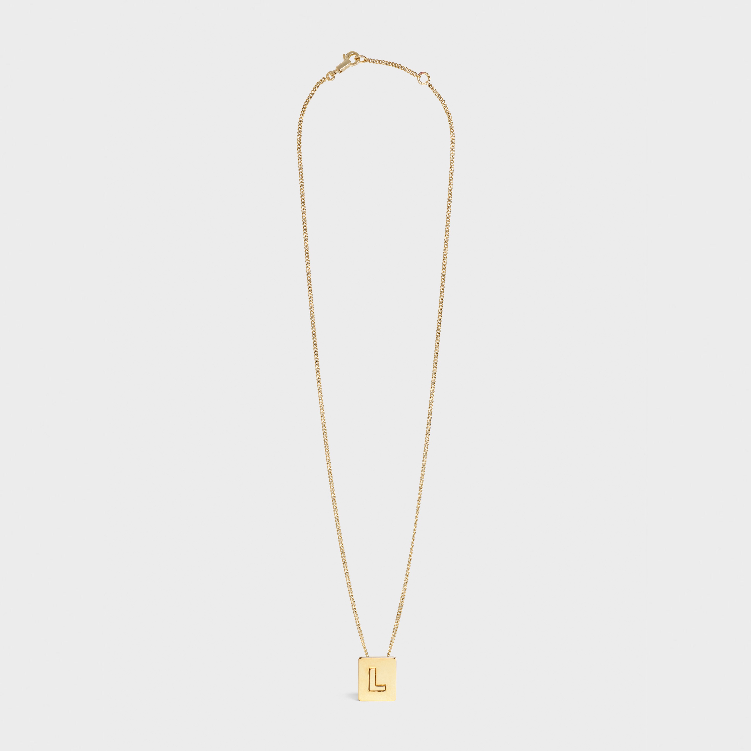 Alphabet L Necklace in Brass with Gold finish - 2