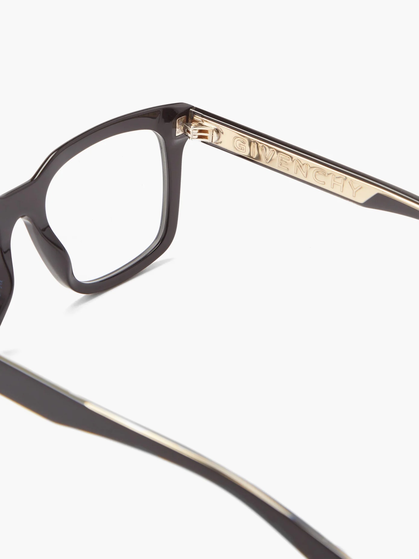 Metal-plated square acetate glasses - 4