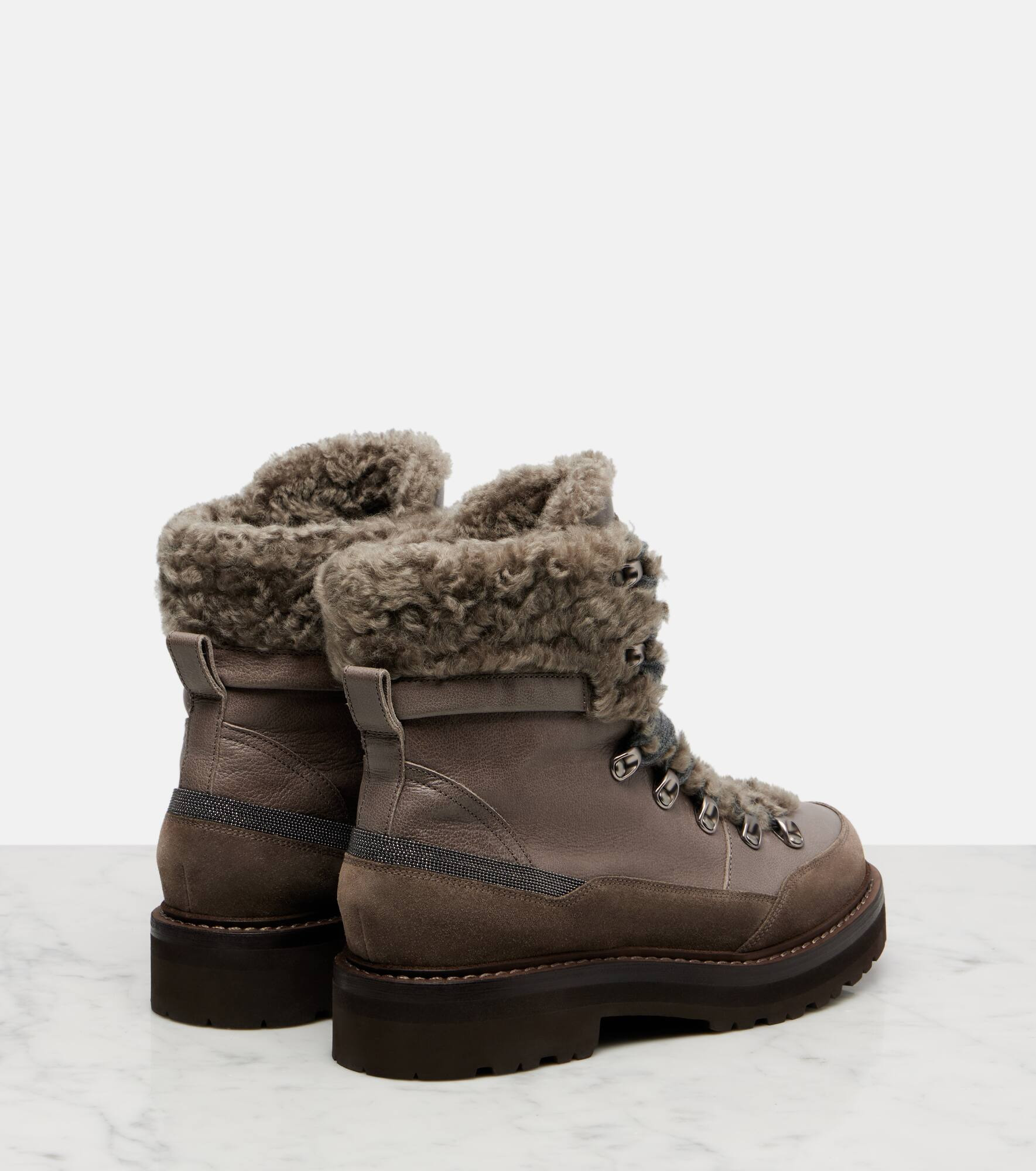 Shearling-lined leather ankle boots - 2