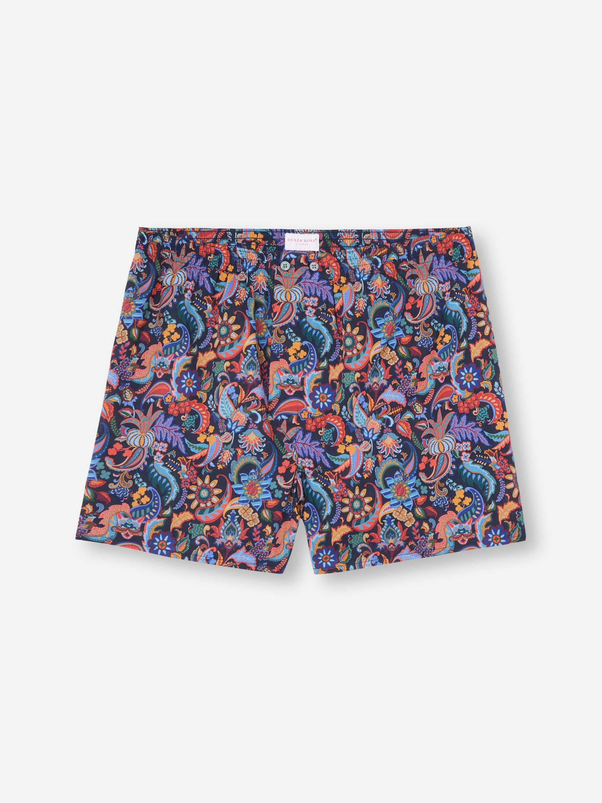Men's Classic Fit Boxers Cotton Batiste Multi Jungle Paisley Print - 2