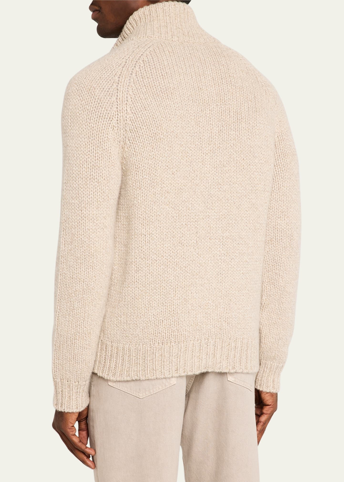 Men's Cashmere Mouline Zip Sweater - 3