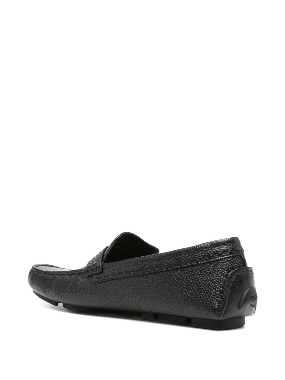 leather logo-plaque loafers - 3