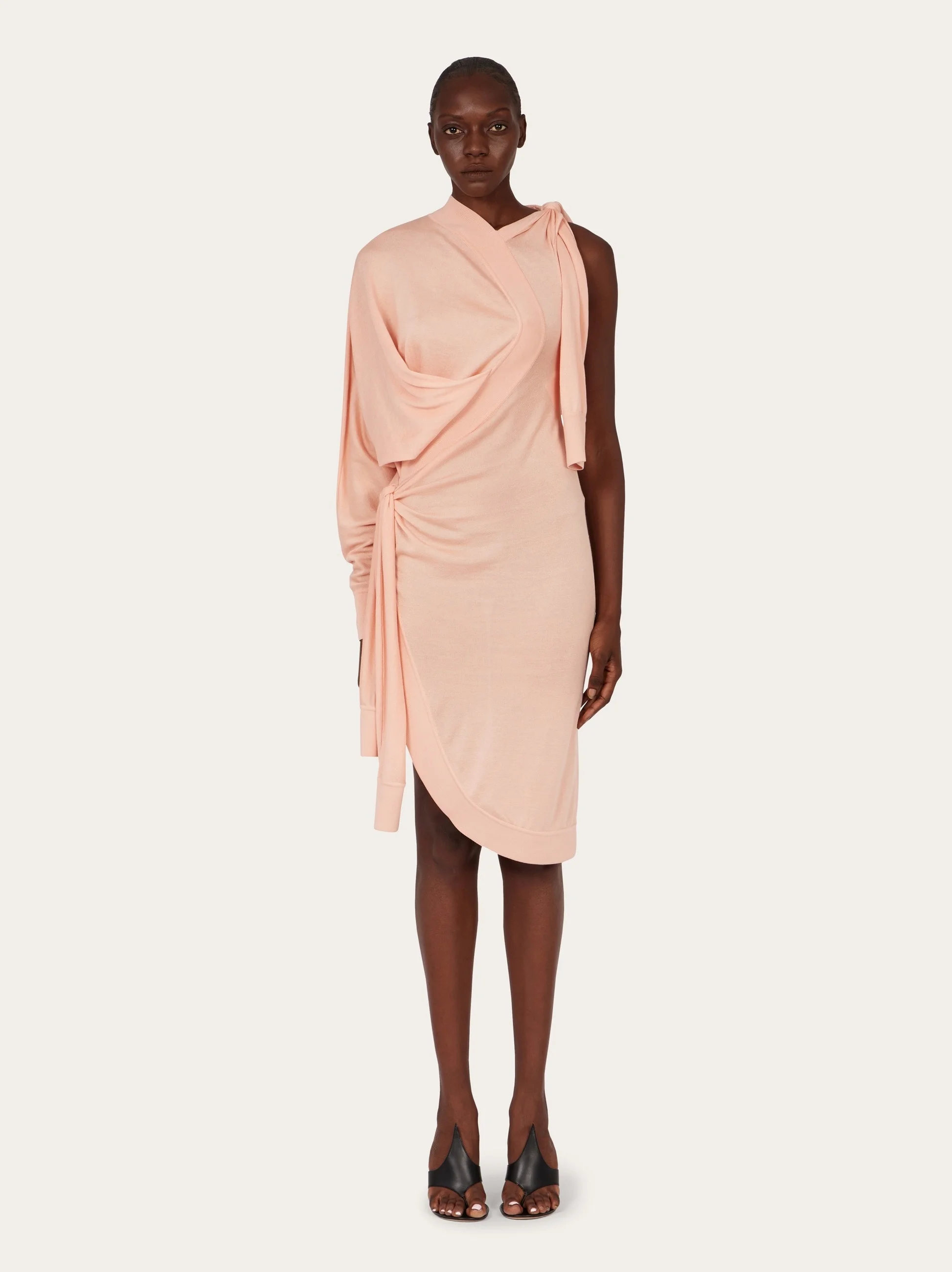 ferragamo knit dress Asymmetric knitted - 113378 784235 MD-07012026-New