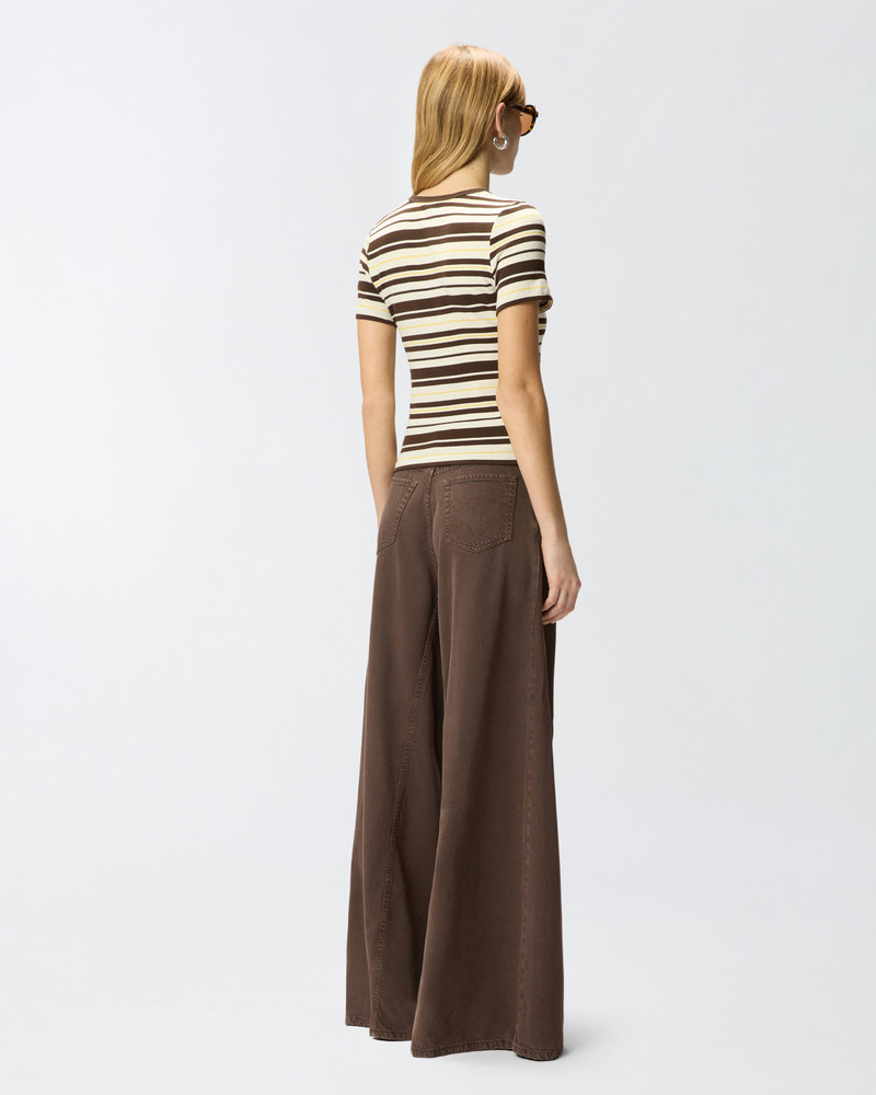 CROPPED STRIPED T-SHIRT WITH PINKO LOGO 5
