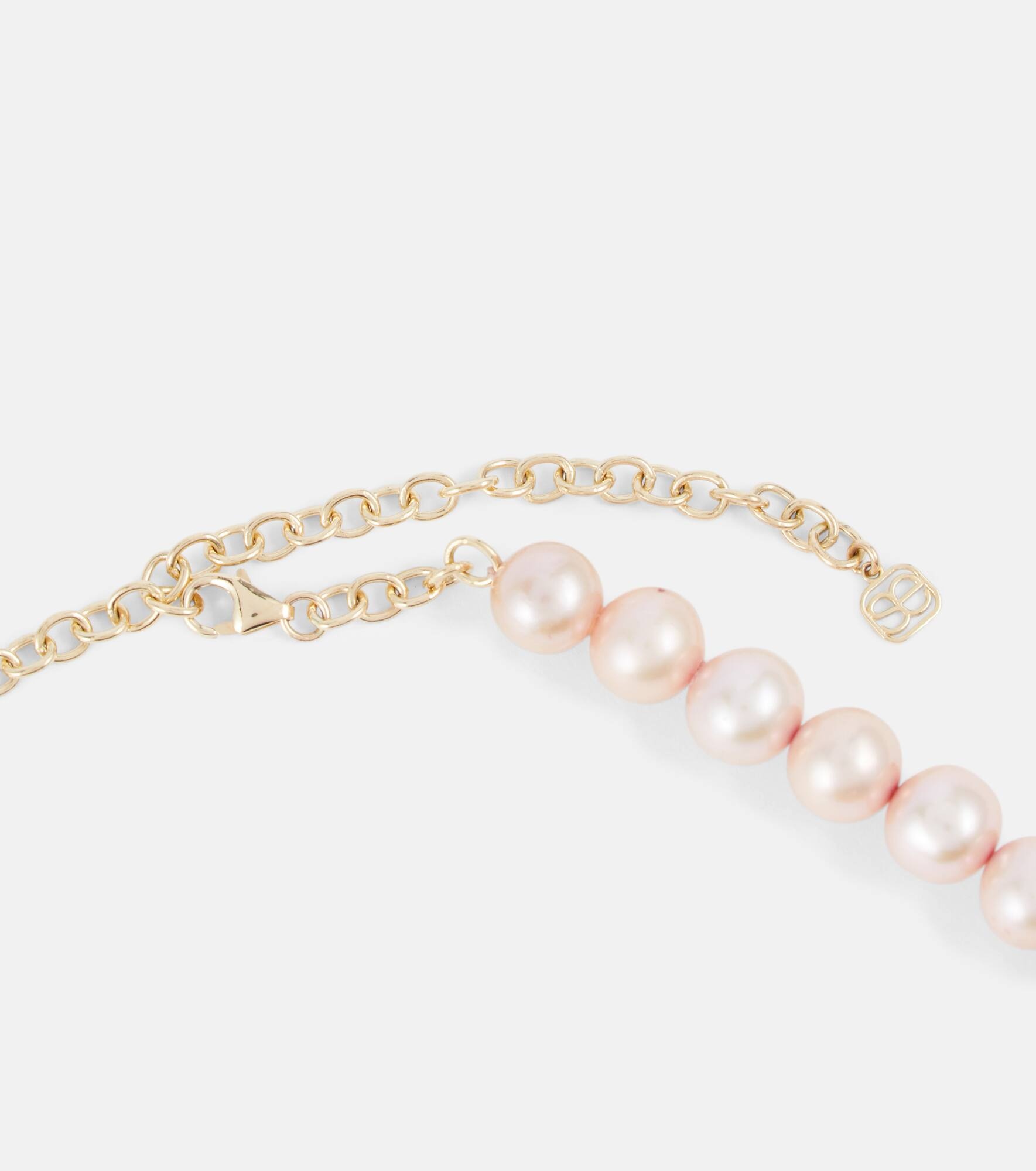 14kt gold necklace with pearls - 4
