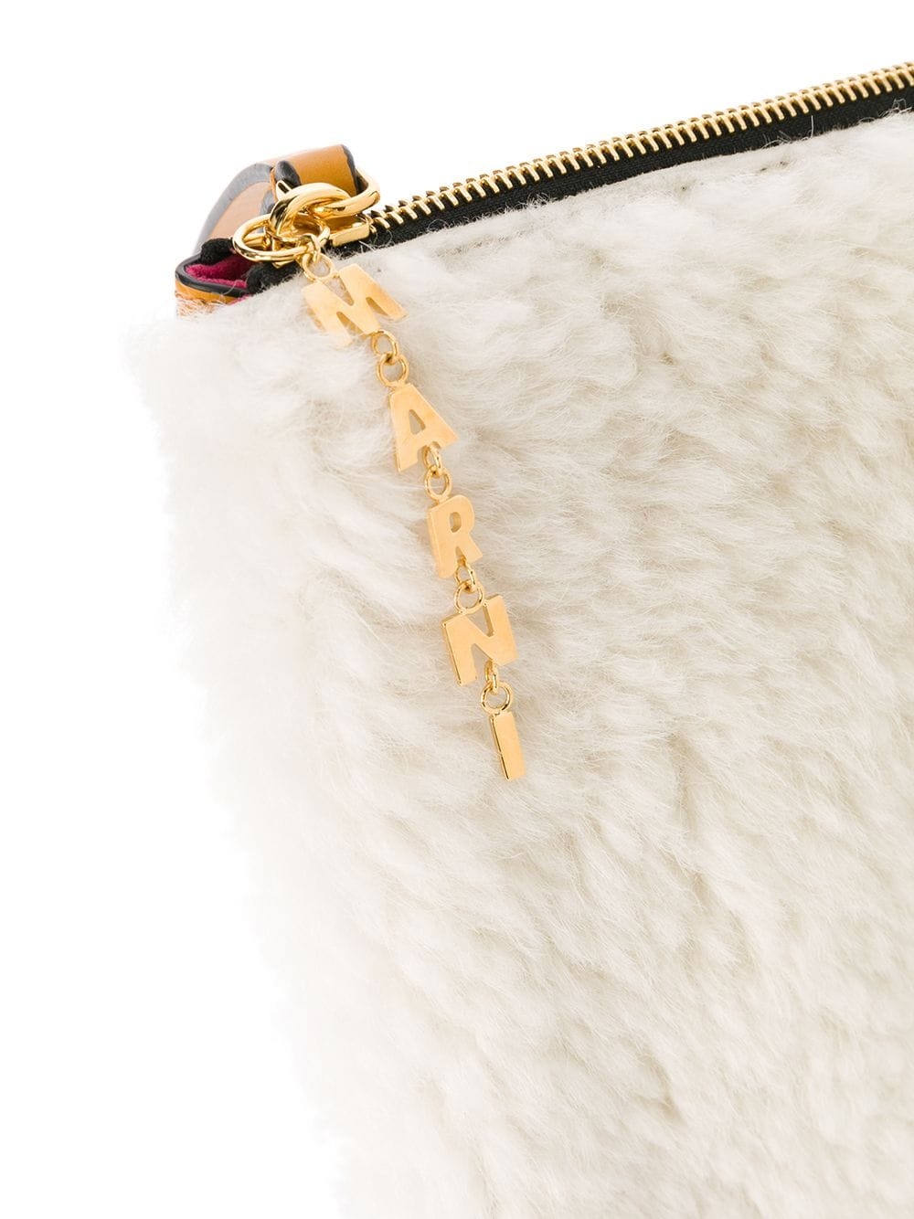 shearling clutch bag - 4