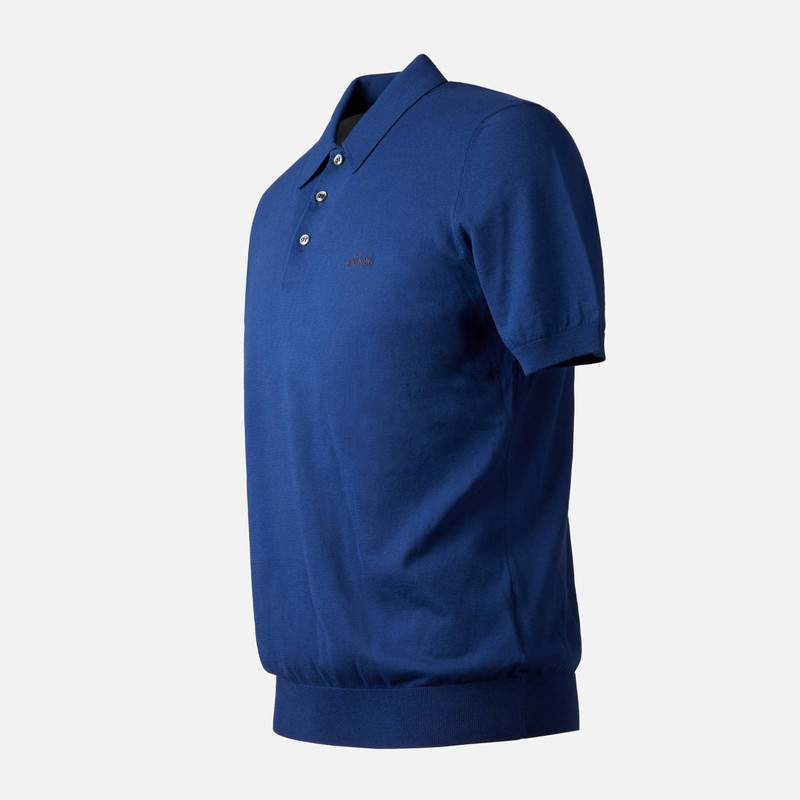 Polo Shirt in Cotton Knit Light Blue 8
