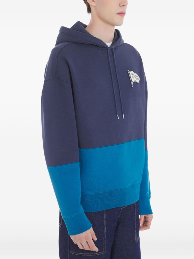 colourblock-design logo-patch hoodie 3