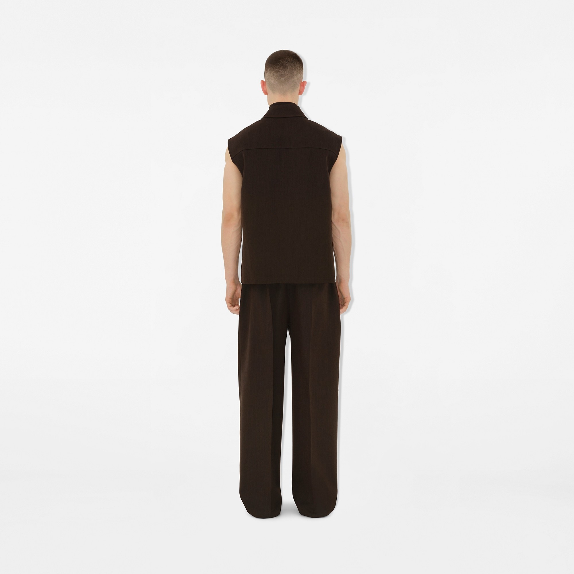 Herringbone Wool Tailored Trousers - 4