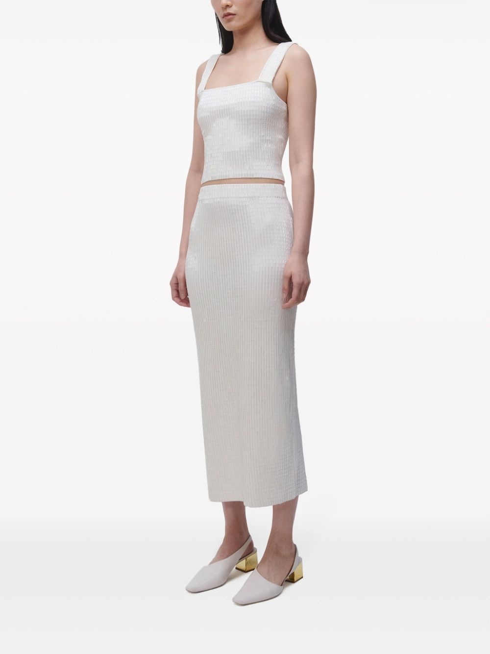 Ellison bead-embellished midi skirt - 3