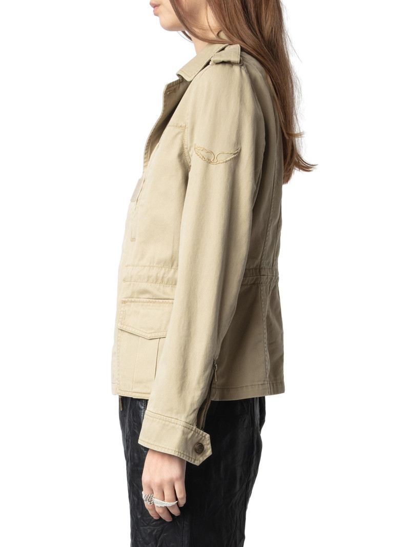 Women's Klimi Cotton Military Jacket - Latte 4