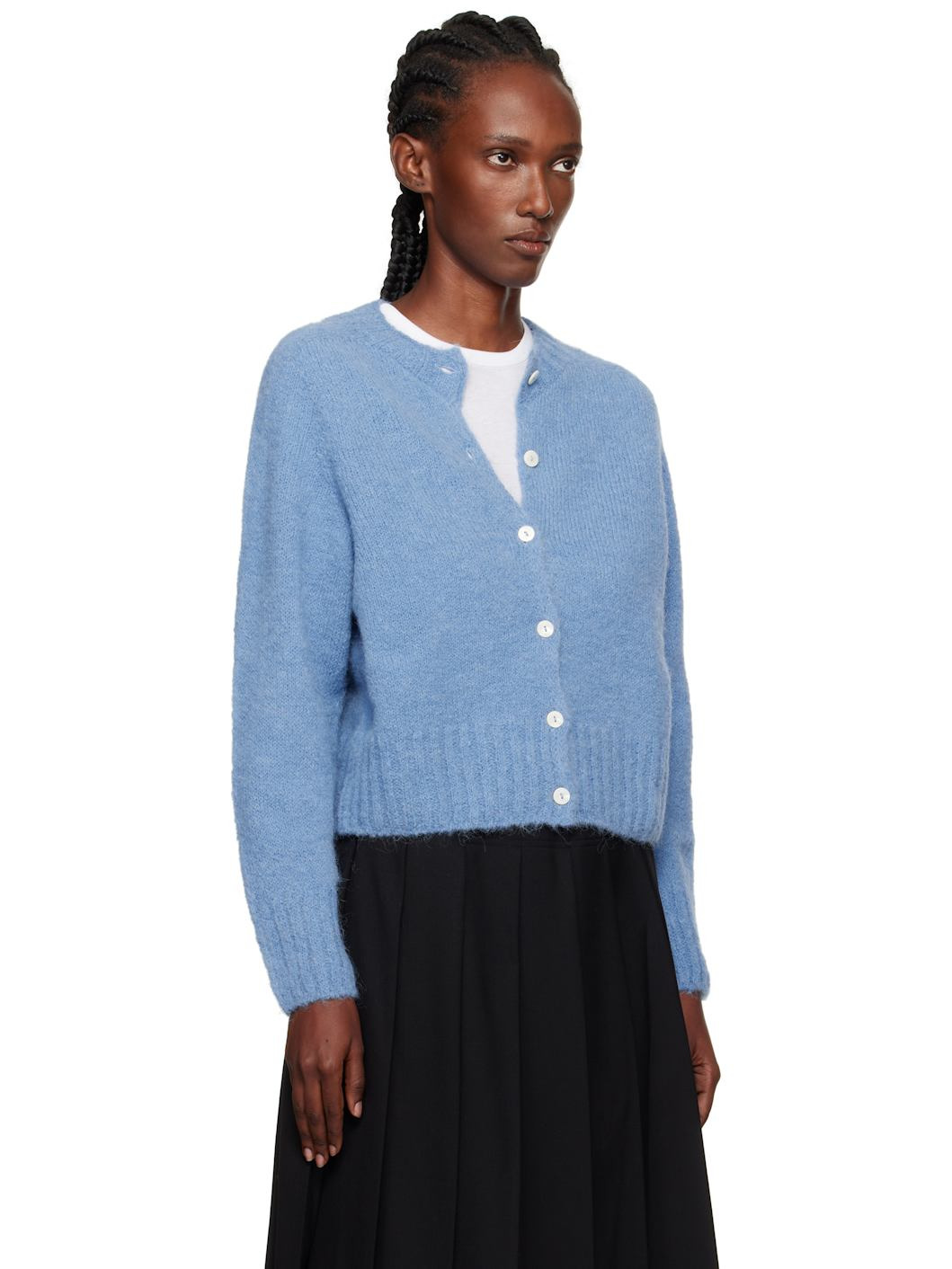 Blue Alpaca Knit Cardigan - 2