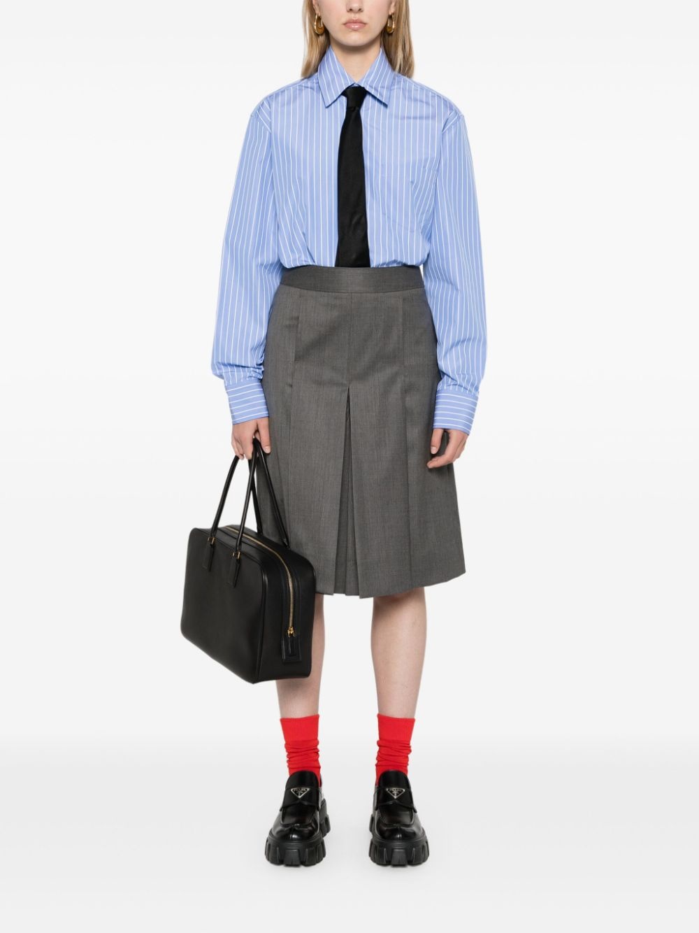 striped poplin shirt - 2