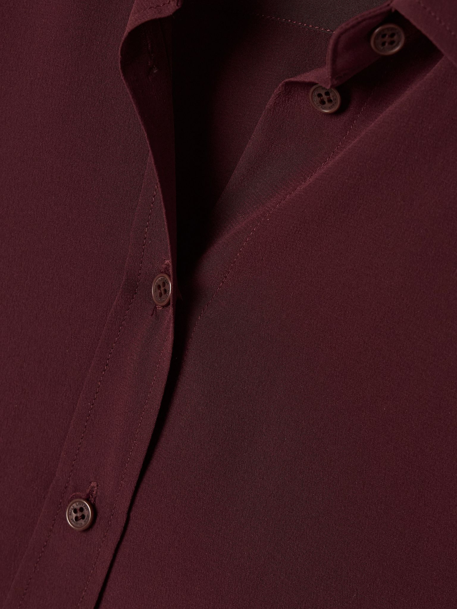 Gaia silk crepe de chine shirt Burgundy - 5
