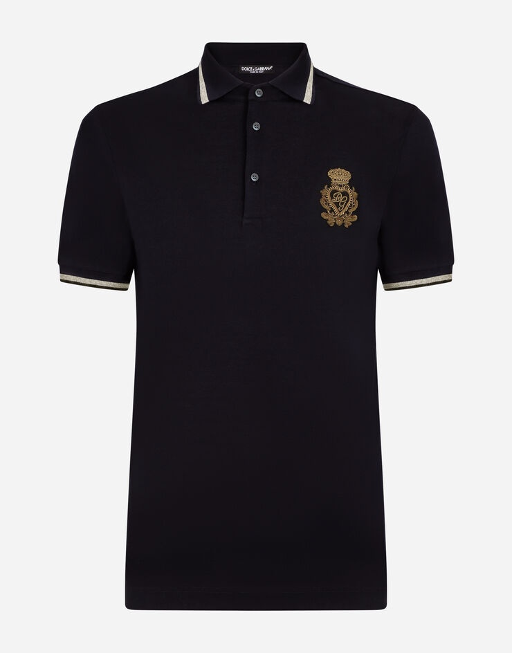 Cotton polo-shirt with DG patch - 3