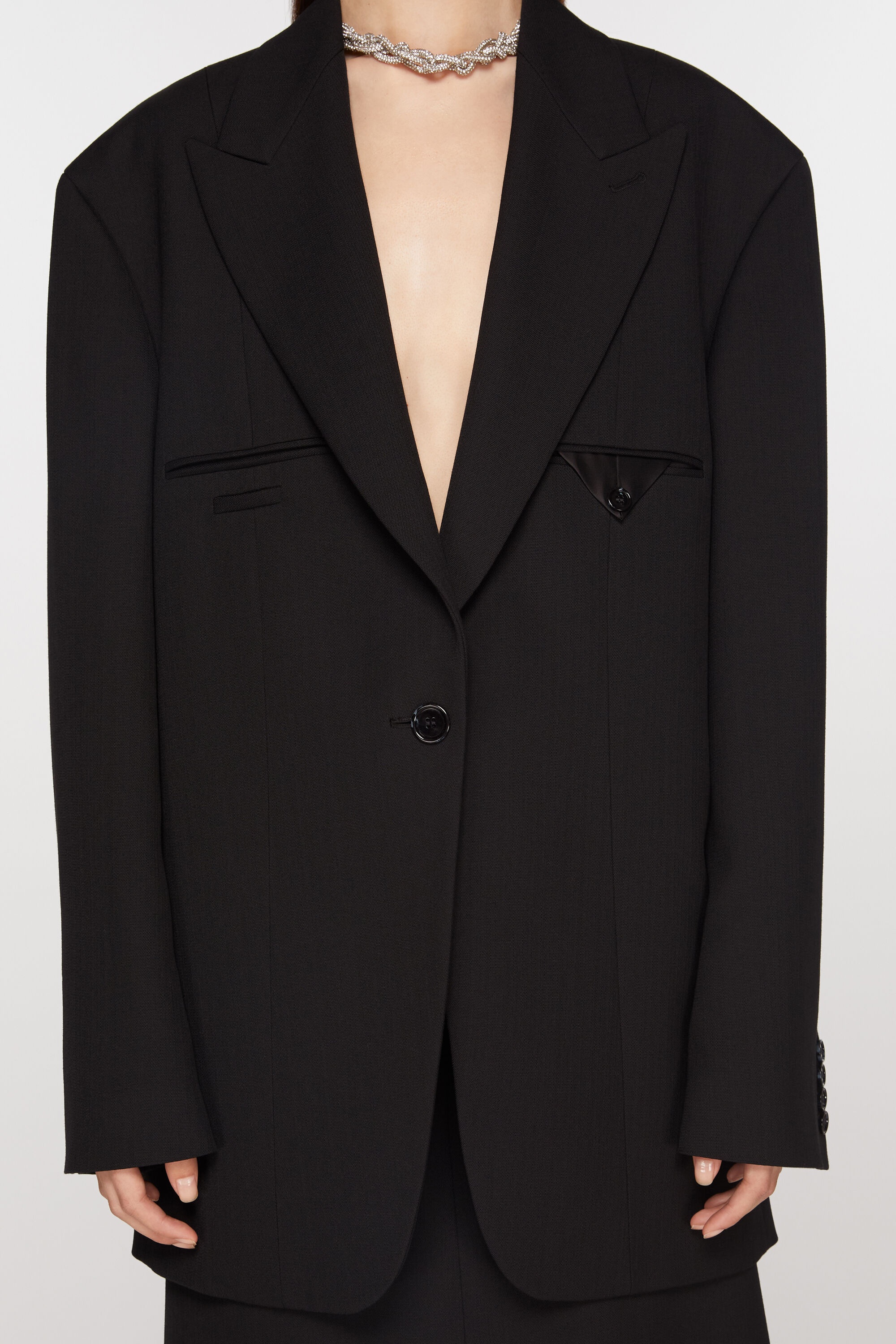 Single-breasted jacket - Black - 5