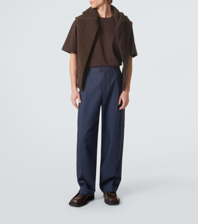 Bottega Veneta Suede-trimmed cotton jersey T-shirt outlook