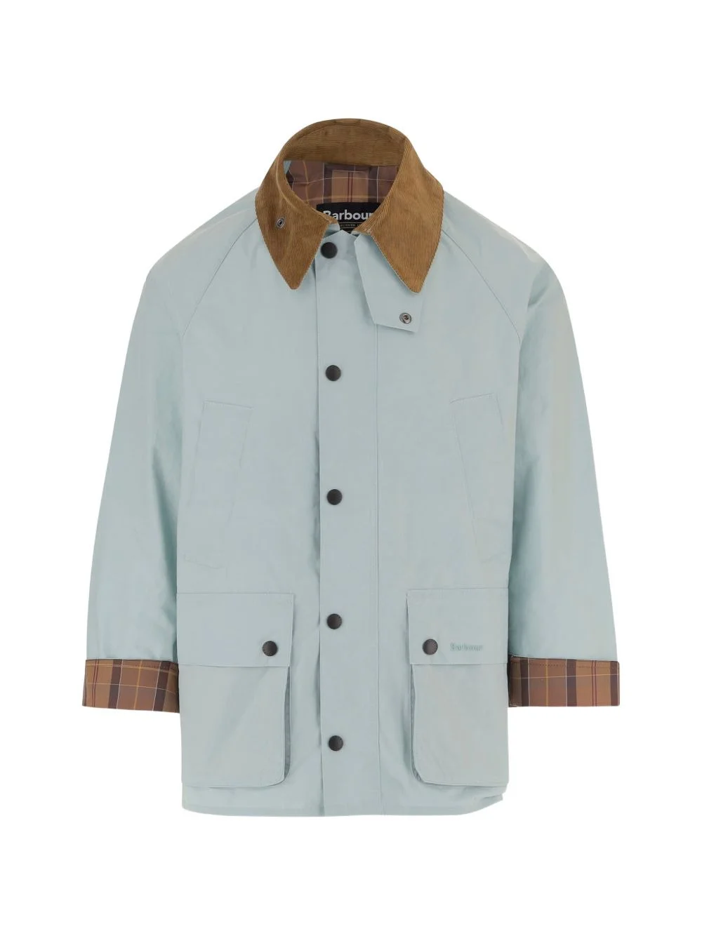 corduroy collar check trim blazer - 1