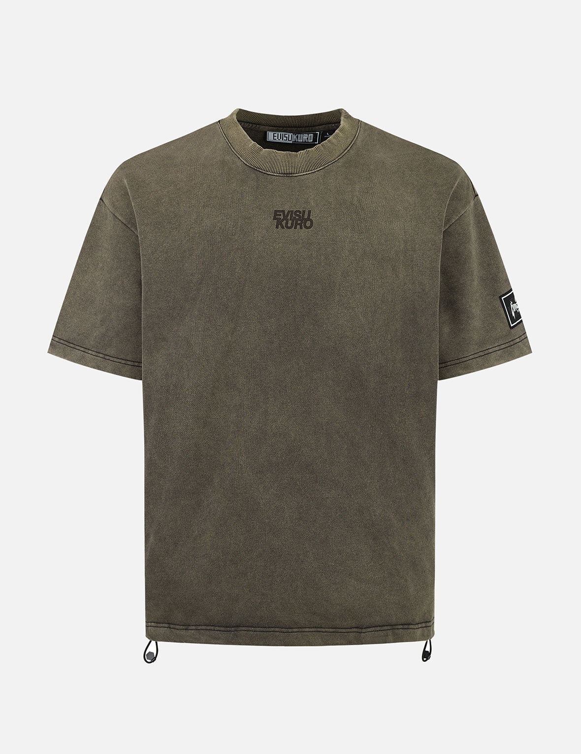 Heavy Washed Loose Fit Short-Sleeve Sweatshirt - 2