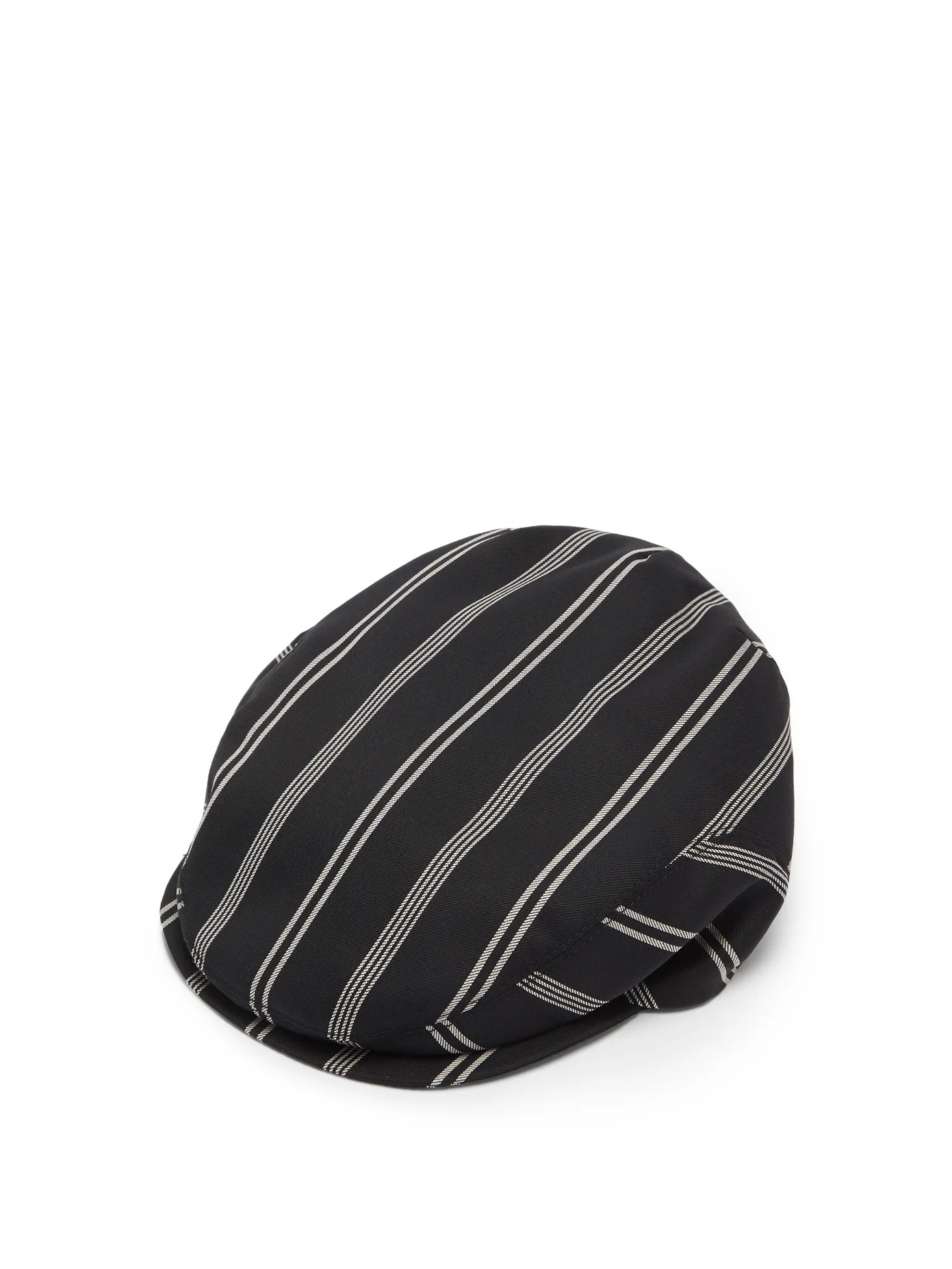 Striped wool-blend twill flat cap - 1